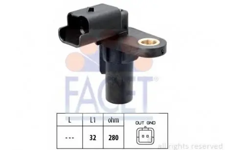 Датчик колінвала Opel Vivaro/ Renault Laguna II/Megane III 1.4-1.9dCi-2.0 01- 9.0579 FACET 90579