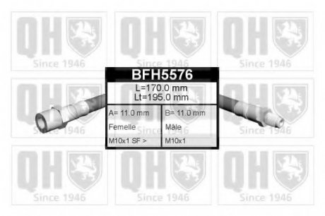 Тормозной шланг QUINTON HAZELL BFH5576 (фото 1)
