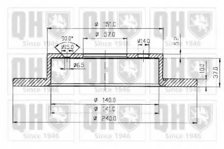 Тормозные диски QH QUINTON HAZELL BDC4815