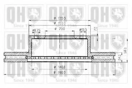 Гальмівні диски QH QUINTON HAZELL BDC4361