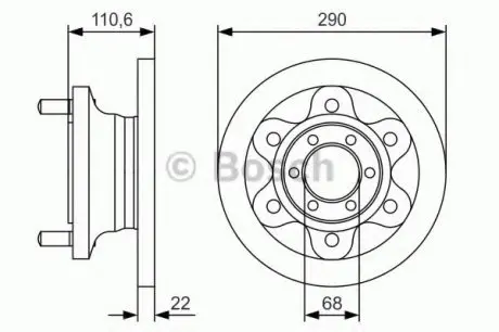 Тормозной диск IVECO Daily/Scudato ''F''85-07 PR2 BOSCH 0986479S95