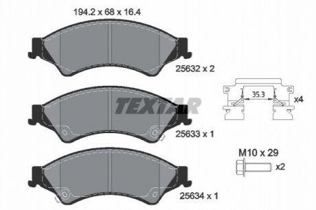 Комплект тормозных колодок, дисковый тормоз TEXTAR 2563201