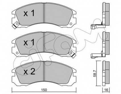 Комплект тормозных колодок, дисковый тормоз CIFAM 8221340