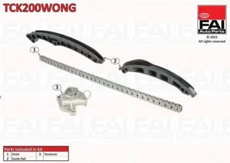 ZESTAW гA╤CUCHA ROZRZеDU VW IBIZA V / FABIA 1.2 BEZ USZCZELNIENIA FAI TCK200WONG