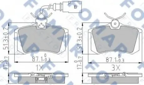 Колодки тормозные дисковые FO 904581 FOMAR FO904581