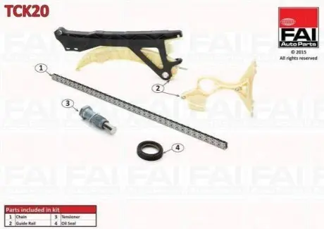 Комплект ланцюга BMW1(E81/E87/E46/E90)/BMW3(E46) 02-11 FAI TCK20