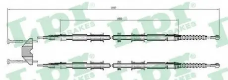 Трос, стоянкова гальмівна система LPR C0549B