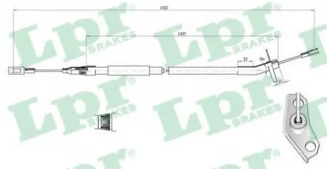 Трос, стояночная тормозная система LPR C0446B