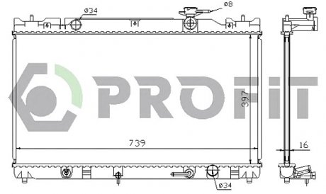 Радіатор, охолодження двигуна PROFIT PR1830A2