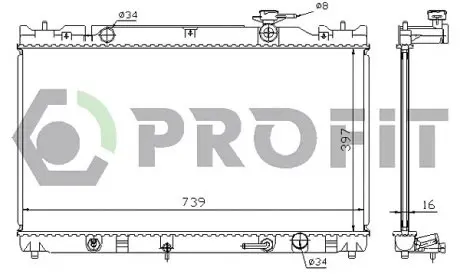 Радіатор, охолодження двигуна PROFIT PR1830A2