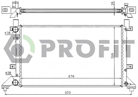 Радиатор, охлаждение двигателя PROFIT PR9567A8 (фото 1)