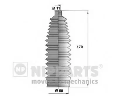 Комплект пильника, рульове керування NIPPARTS J2842016