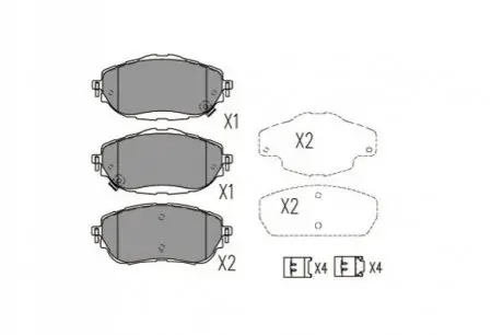 Комплект тормозных колодок, дисковый тормоз PARTS KAVO KBP9123