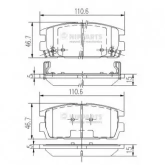 Гальмівні колодки NIPPARTS J3610511