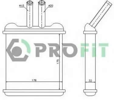 Теплообменник, отопление салона PROFIT PR1106N1