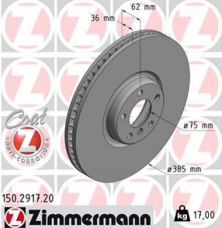 Тормозной диск ZIMMERMANN 150291720