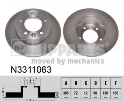 Тормозные диски NIPPARTS N3311063 (фото 1)