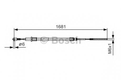 Трос, стоянкова гальмівна система BOSCH 1987477924 (фото 1)