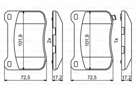Гальмівні колодки дискові BOSCH 0986494872