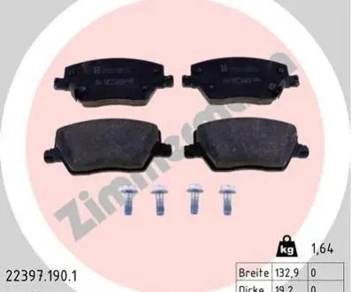 Колодки гальмівні дискові 22397.190.1 ZIMMERMANN 223971901