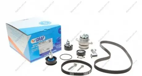 Комплект ГРМ + помпа VW Golf/Jetta/Polo/Seat Toledo/Leon 1.6 16V/FSI 00-05 (130x20 / 58x17) (PA765) KP765-1 GRAF KP7651