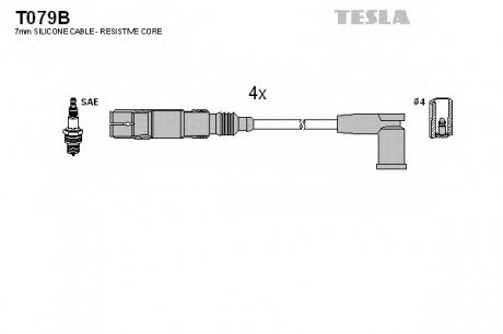 Комплект проводов зажигания TESLA T079B (фото 1)