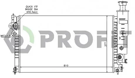 Радіатор, охолодження двигуна PROFIT PR0540A4 (фото 1)
