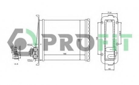 Радіатор пічки PR 4525A1 PROFIT PR4525A1 (фото 1)