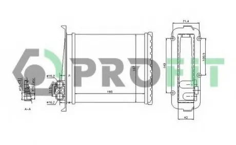 Радіатор пічки PR 4525A1 PROFIT PR4525A1