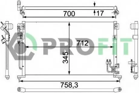 Конденсер кондиціонера PR 1601C1 PROFIT PR1601C1