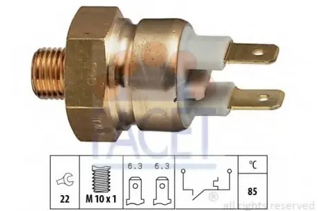 Датчик температури VW Passat 2.0/2.2 83-88 /Audi 100/90/A6 2.0-2.5 83-96 7.4056 FACET 74056