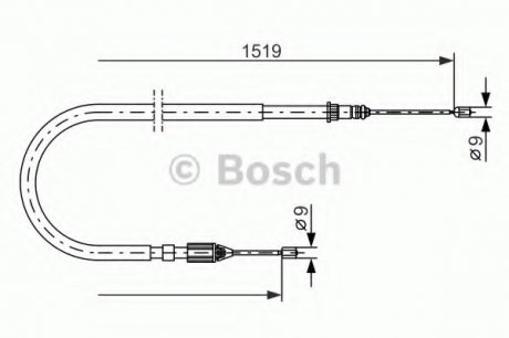 Трос, стояночная тормозная система BOSCH 1987477654 (фото 1)