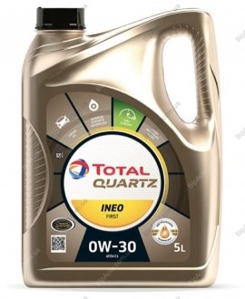 Олива моторна Quartz Ineo First 0W-30 (5 л) TOTAL 183106 (фото 1)