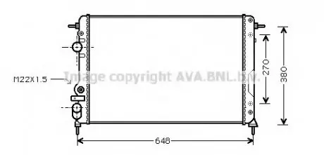 Радиатор, охлаждение двигателя AVA QUALITY COOLING AVA COOLING RTA2266