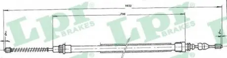 Трос, стояночная тормозная система LPR C0660B