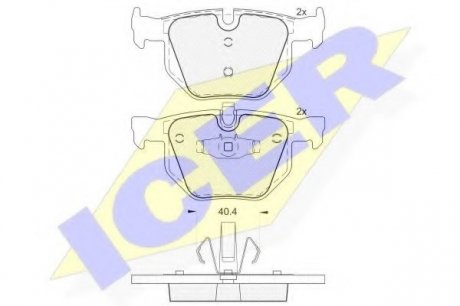 Комплект тормозных колодок, дисковый тормоз ICER 181739 (фото 1)
