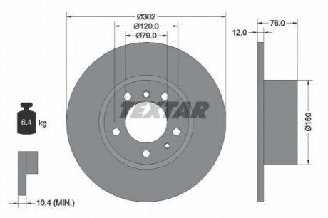 Гальмівний диск TEXTAR 92042103 (фото 1)