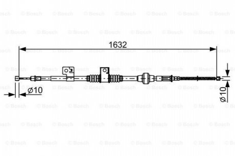 Трос, стояночная тормозная система BOSCH 1987482519 (фото 1)