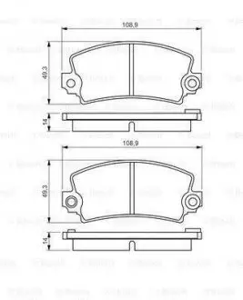 Комплект тормозных колодок, дисковый тормоз BOSCH 0986495270