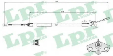 Трос, стояночная тормозная система LPR C0448B