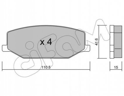 Комплект тормозных колодок, дисковый тормоз CIFAM 8220970