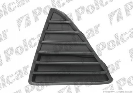 Решетка в бампере правая сторона черная боковая FORD FOCUS III 12.10- (PJ) Polcar 32C127-2 (фото 1)