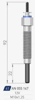 MITSUBISHI Свеча накала Duraterm 12V Colt,Galant,L200,300,Lancer,Pajero I,II,Pathfinder 1.8/2.7TD 84- A-N PARTS 055147