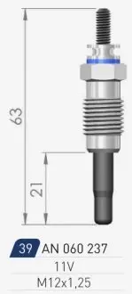 RENAULT Свеча накала Duraterm 11V Megane,Scenic,Mitsubishi Carisma,Nissan,Volvo 1.9/2.0D/TD A-N PARTS 060237