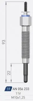HYUNDAI Свеча накала Duraterm 11V H-100,H-1,Starex,Galloper,Terracan,Kia 2.5D/TD 93- A-N PARTS 056233