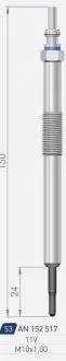 SSANGYONG Свеча накала Duraterm 11V Actyon,Kyron,Rexton 2.0/2.7XDI 04- A-N PARTS 152517 (фото 1)