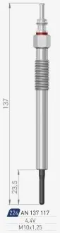 OPEL Свеча накала Duraterm 4.4V L=137mm Astra J 1.7CDTI 10- A-N PARTS 137117