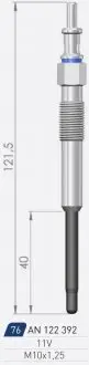 DB Свеча накала Duraterm 11V Smart 0.8d 01- A-N PARTS 122392 (фото 1)