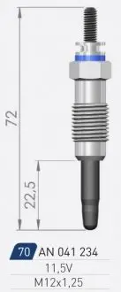 DB Свеча накала Duraterm 11.5V OM601-603 A-N PARTS 041234