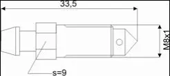 Штуцер тормозного цилиндра УНИВЕРСАЛЬНЫЕ M8X1-L=33.5-S9 WP 0090 (фото 1)